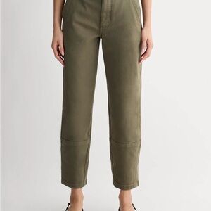Everlane Olive Green Organic Cotton Barrel Pants